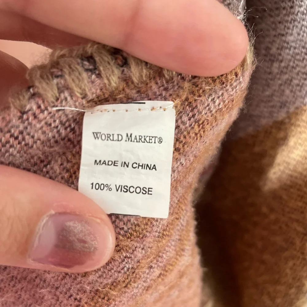 ❄️ World Market Brown Quilted Pattern Poncho Shrug OS - Picture 5 of 8